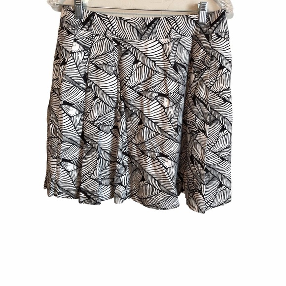 Ann Taylor Loft Leaf Print Linen Skirt - Picture 2 of 6